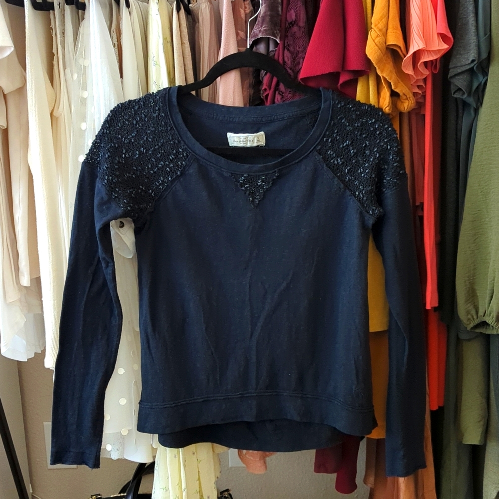 Abercrombie and Fitch long sleeve navy top